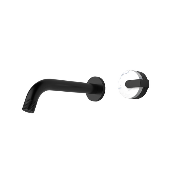 Blushtaps 2021 New Marble Stone Handle Matte Black Wall Taps 1/4 Turn Pattern Other Bathroom Accessories