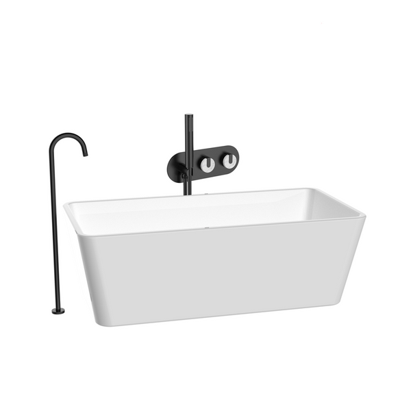 Blushtaps 2021 New Marble Stone Handle Matte Black Wall Taps 1/4 Turn Pattern Other Bathroom Accessories