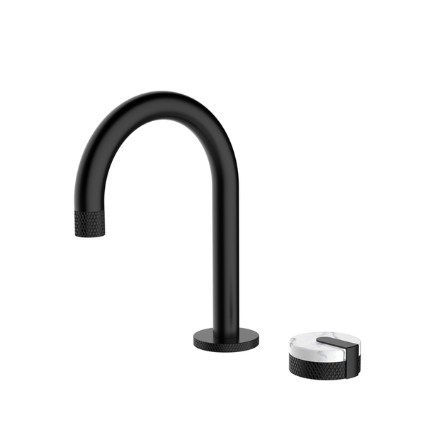 Blushtaps 2021 New Marble Stone Handle Matte Black Wall Taps 1/4 Turn Pattern Other Bathroom Accessories