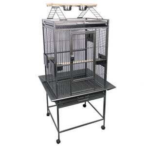 Avi One Parrot Cage With Play Pen Silver Black