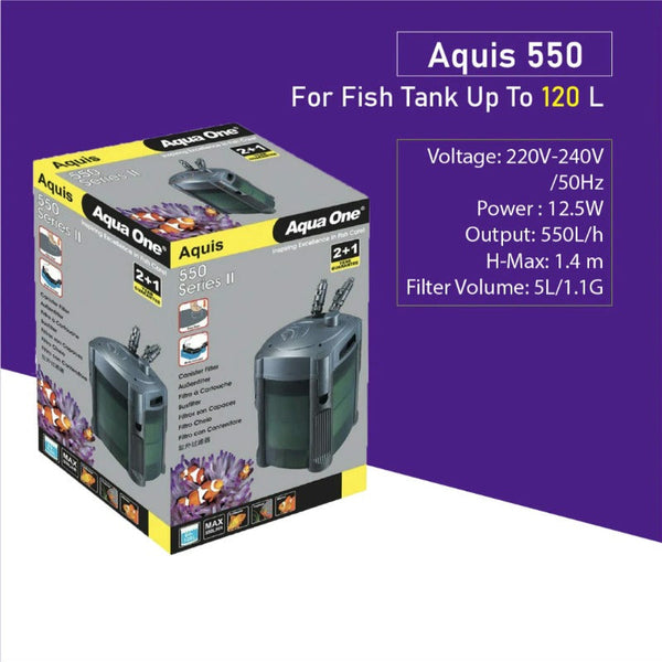 Aqua One Aquis 550 Series Ii Canister Filter 550L/H