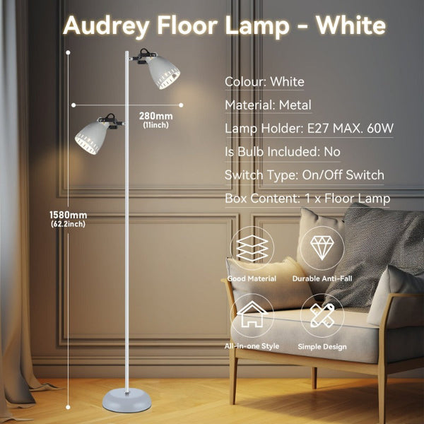 Lumi Rouge Audrey Floor Lamp White Floor Lamps