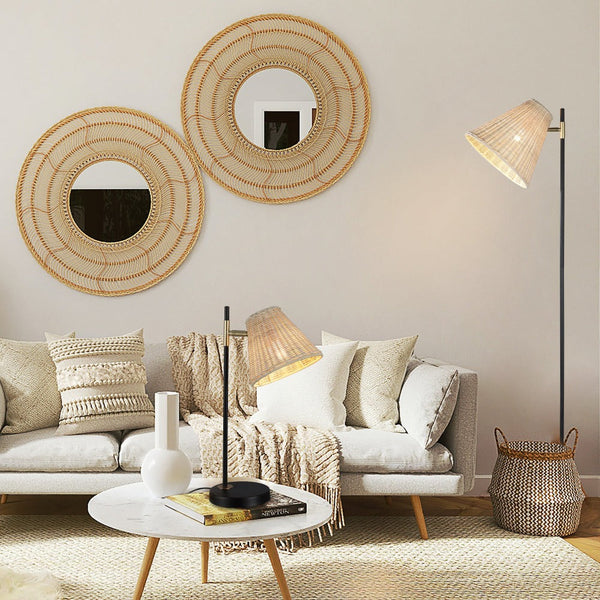 Yvette Rattan Floor Lamp Floor Lamps
