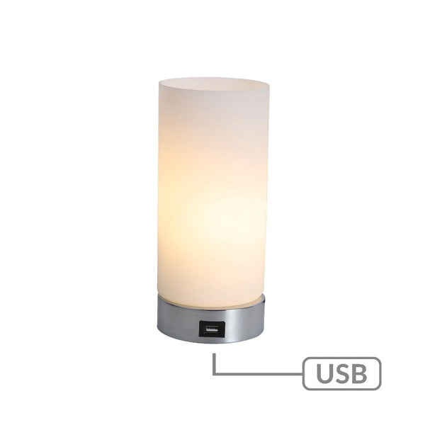 Lumi Rouge Julie Cylinder Touch Lamp With Usb Port Lamps