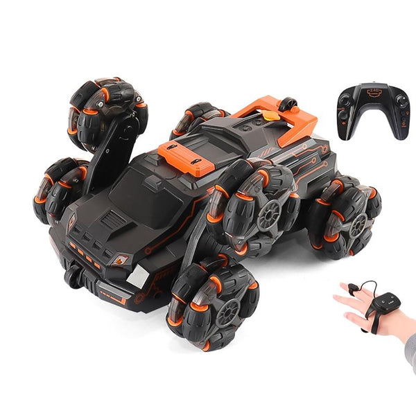 Spray Stunt Car With 2.4G Six Wheel Drift Ultimate Fun Black Orange Rc Model Vehicles