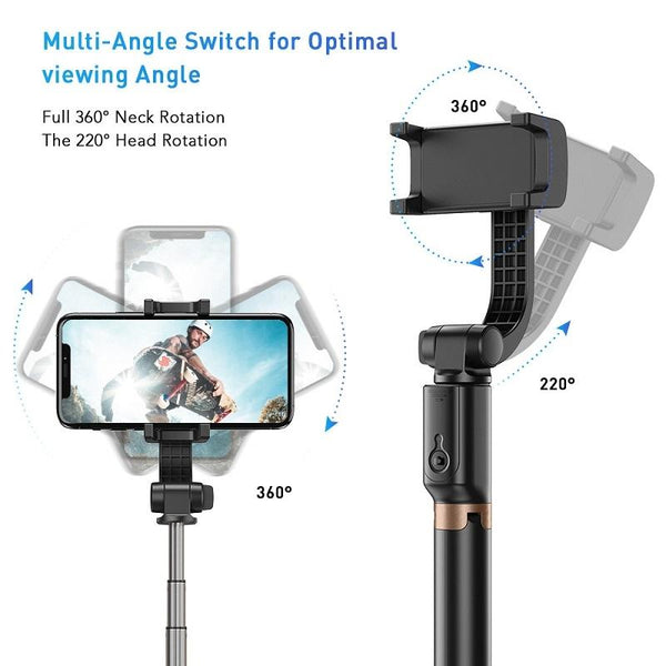 Multifunctional Mobile Phone Gimbal Stabilizer With Live Video And Selfie Stick Selfie Sticks