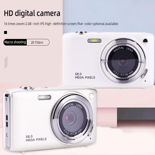 16X Zoom Hd Digital Camera With 2.88 Ips Screen_Silver Digital Cameras