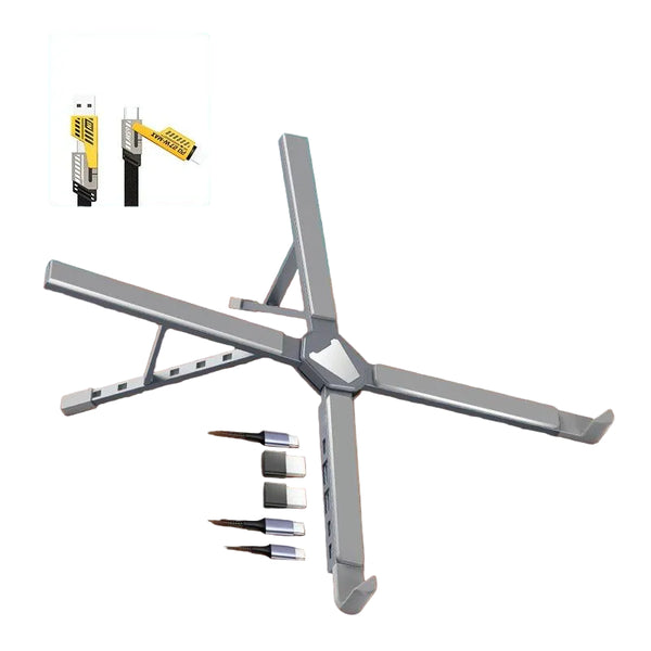 1 Sets Of Versatile Laptop Docking Stand With Enhanced Cooling And Folding Design Gray Stands Holders & Car Mounts