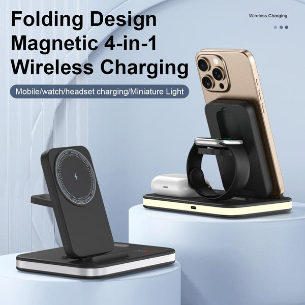 4 In 1 Magnetic Fast Wireless Charger Silver Chargers & Cradles