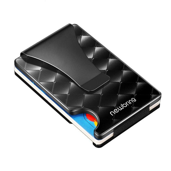 Anti Magnetic Metal Card Holder For Multiple Cards Large Diamond Pattern Business Card Holders