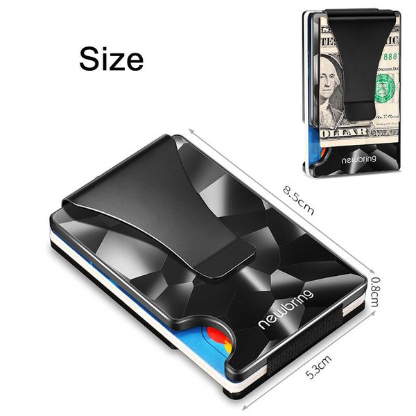 Anti Magnetic Metal Card Holder For Multiple Cards Large Diamond Pattern Business Card Holders