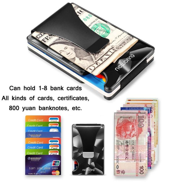 Anti Magnetic Metal Card Holder For Multiple Cards Large Diamond Pattern Business Card Holders