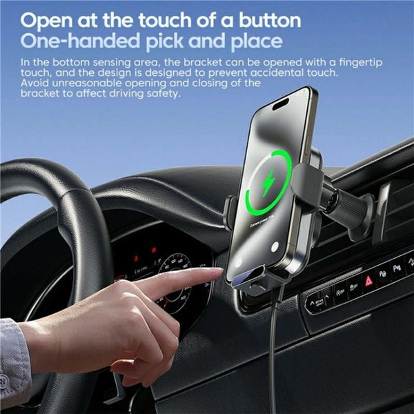 Intelligent Induction Wireless Car Charger 66W High Power Silver Chargers & Cradles