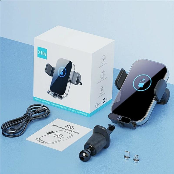 Intelligent Induction Wireless Car Charger 66W High Power Silver Chargers & Cradles