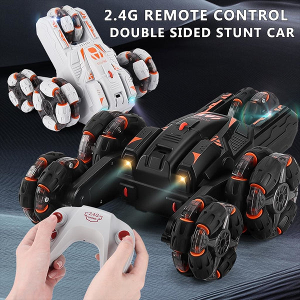 360 Degree Swing Arm Rc Stunt Car 2.4G Single Control 5 Wheels Grey Rc Model Vehicles