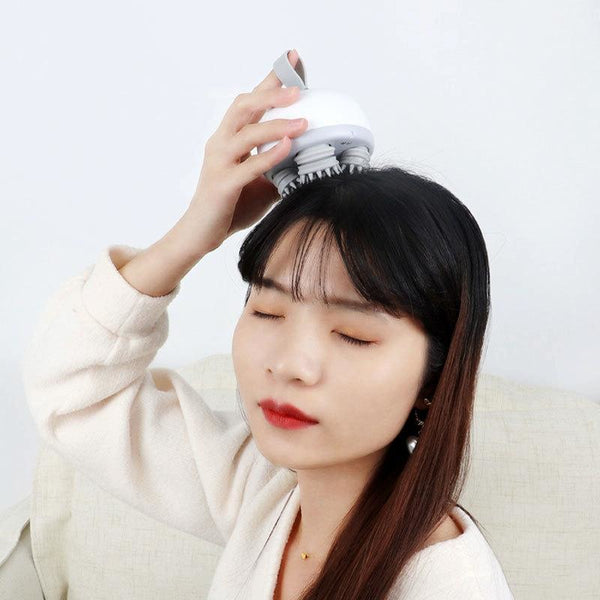 Electric Silicone Head Massager English White Placeholder