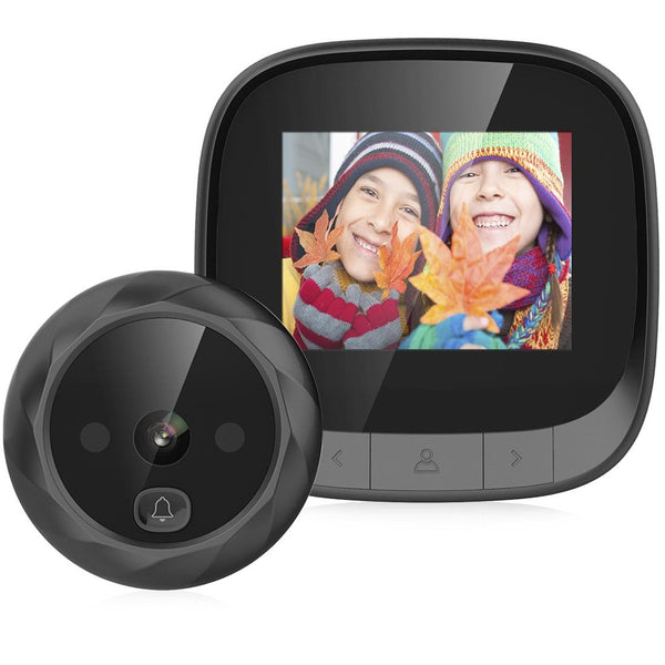 2.4 Tft Screen Digital Door Viewer With Infrared Night Vision & Wide Angle Black Smart Doorbells