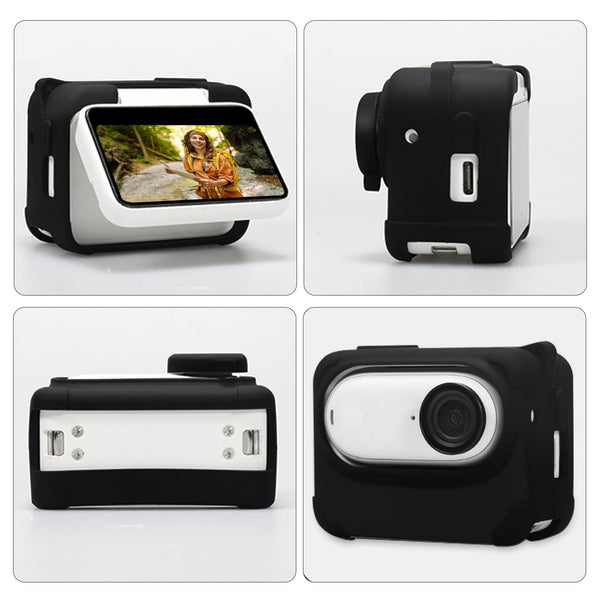 Insta360 Go Charging Case With Silicone Cover Lens Cap And Strap Black Camera Cases Bags & Covers