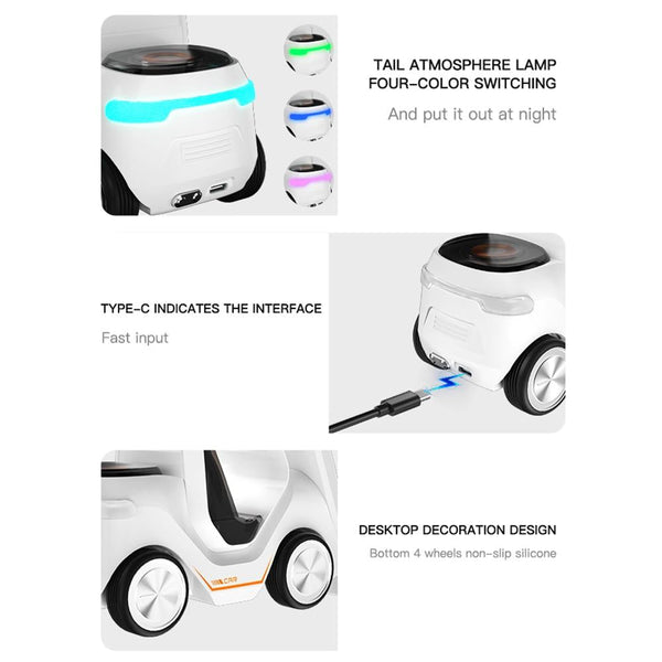 5 In 1 Car Desktop Alarm Clock With Wireless Charging Orange Alarm Clocks & Clock Radios