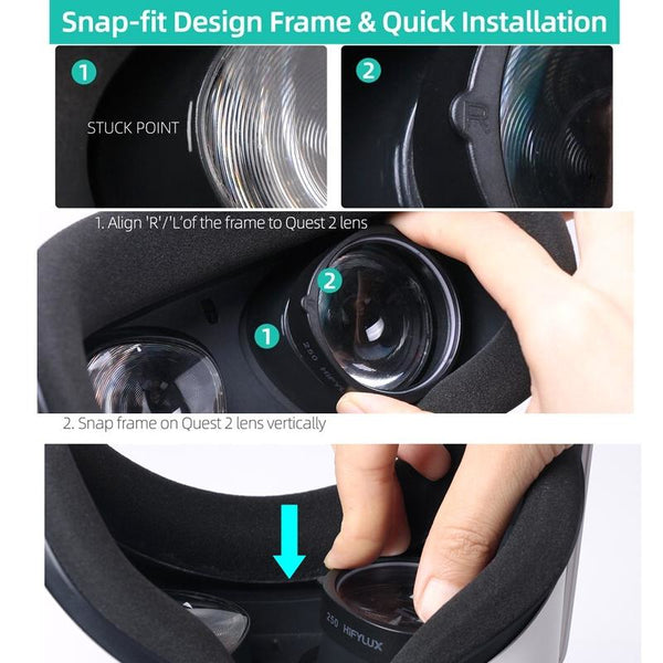 Oculus Quest 2 Myopia Lens Frame Improved Fit 500 Degrees Smartphone Vr Headsets