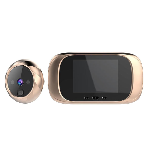 2.8 Lcd Screen Cat Eye Doorbell With Night Vision Gold Smart Doorbells