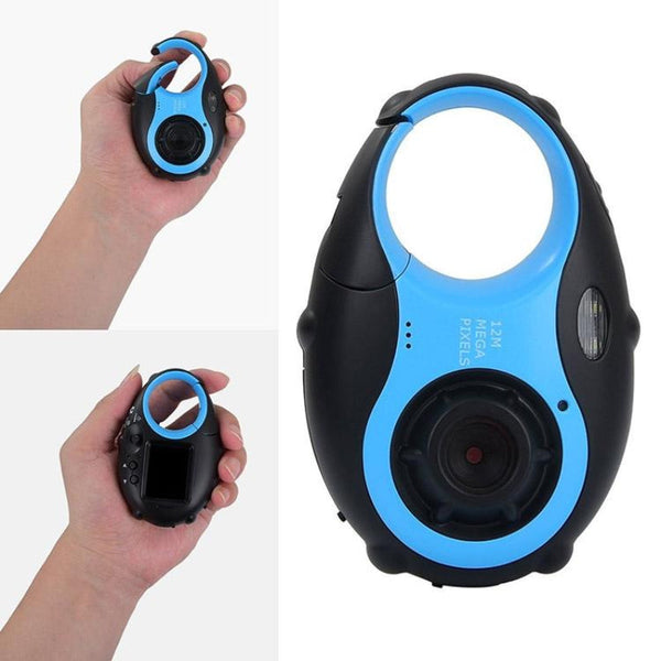 Mini Keychain Digital Camera For Kids 5Mp 1.5 Screen Gift_Blue Keyrings