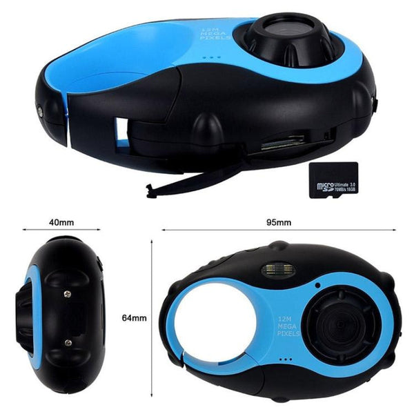 Mini Keychain Digital Camera For Kids 5Mp 1.5 Screen Gift_Blue Keyrings