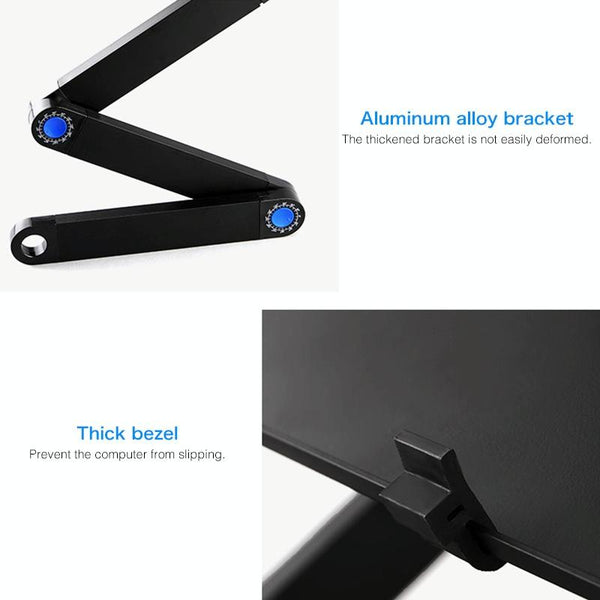 Foldable Laptop Stand With Dual Fans & Mouse Pad 360 Degree Adjustable Red Stands Holders & Car Mounts