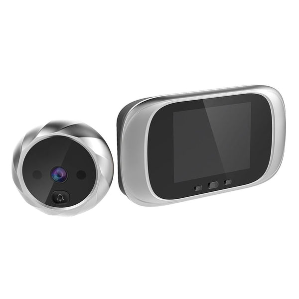 2.8 Lcd Screen Cat Eye Doorbell With Night Vision Silver Smart Doorbells
