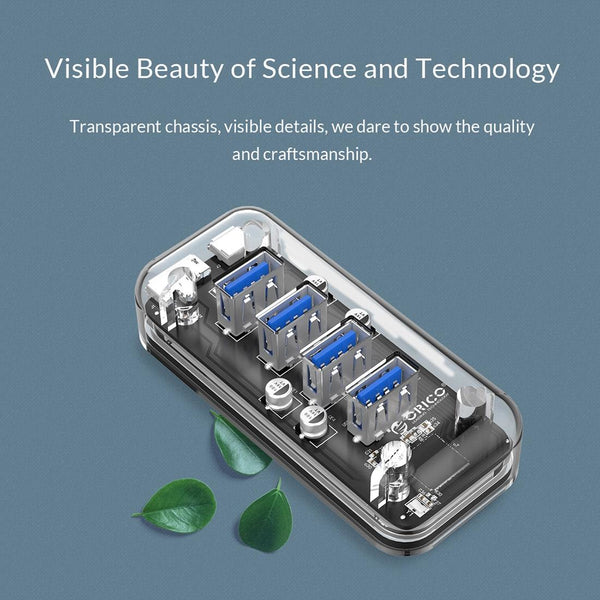 4 Port Usb 3.0 Desktop Hub With Blue Led Usb Cables Hubs & Adapters