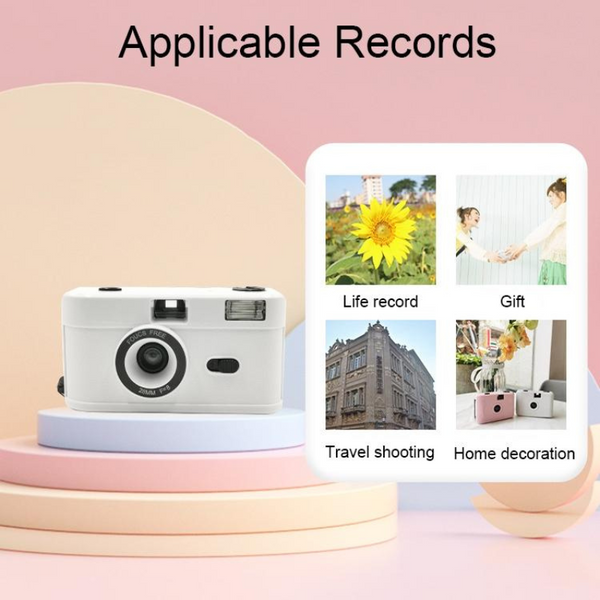 Parallel Deals Retro Manual Reusable Film Camera For Kids No Film_Black White Digital Cameras