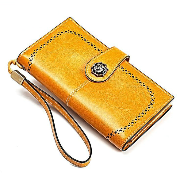 Women Anti Magnetic Rfid Wallet Compact & Secure Yellow Wallets