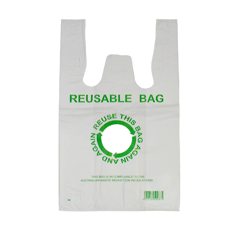 Br Apparel Eco Reusable Plastic Singlet Shopping Bags 500Pcs 33X55cm Grocery Carry Reusable Shopping Bags