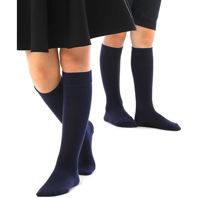 Br Apparel Knee High School For Girls Boys Plain Cotton Rich Kids Seamless No Navy Socks