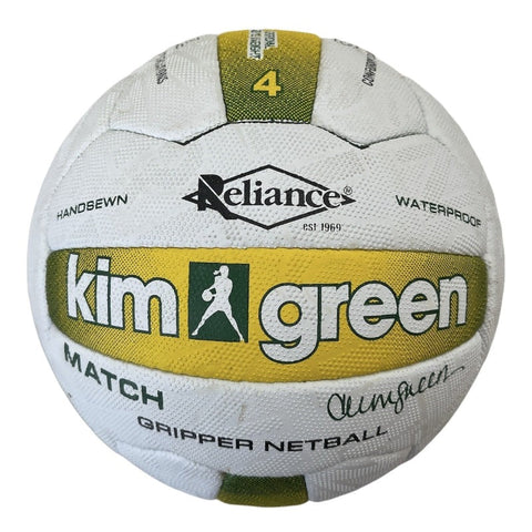 Kim Green Match Gripper Netball Hand Sewn Waterproof Ball Official Size 4