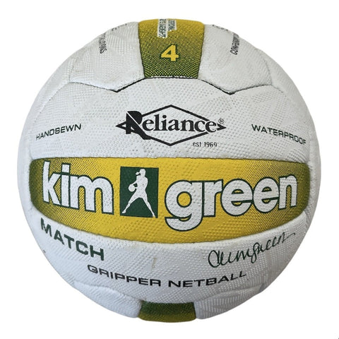 Kim Green Match Gripper Hand Sewn Waterproof Ball Official Size 4 Netball