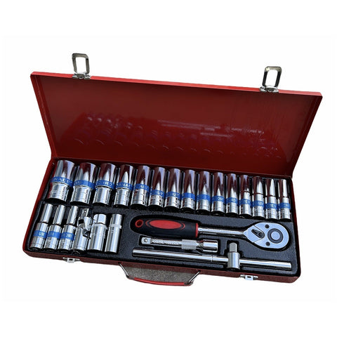 Br Apparel 24 Piece Ratchet Socket Wrench Set Screwdriver Bits Extension Hex Chrome Vanadium Screwdrivers