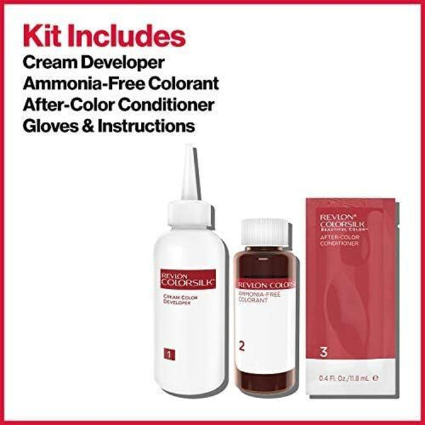 Revlon Colorsilk Beautiful 3D Permanent Hair Colour Keratin 40 Medium Ash Brown Hair Colouring