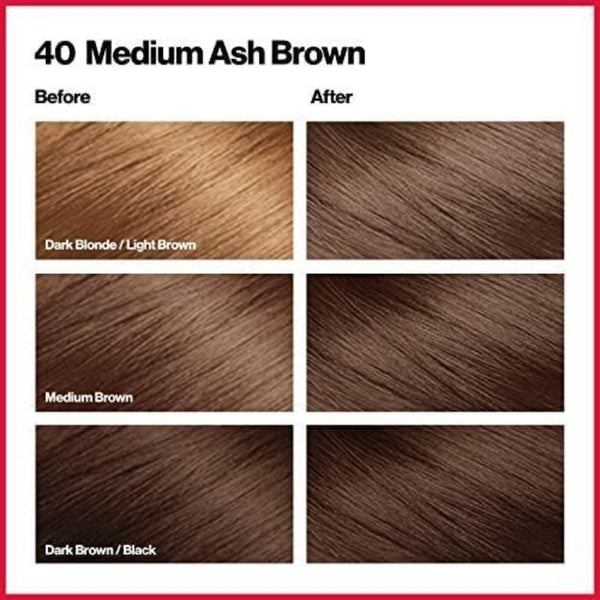 Revlon Colorsilk Beautiful 3D Permanent Hair Colour Keratin 40 Medium Ash Brown Hair Colouring