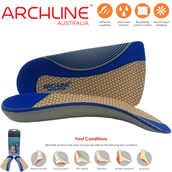 Archline 3/4 Slim Orthotics Plantar Fasciitis Insoles Balance Support Relief Insoles & Shoe Inserts
