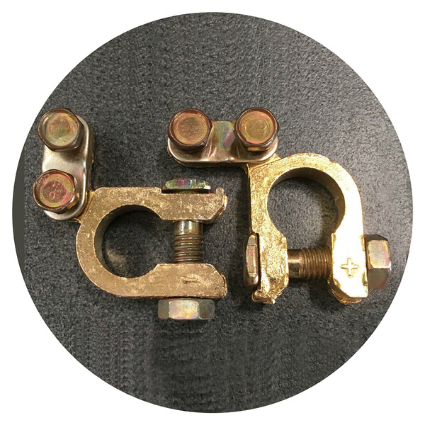 Br Auto 2Pcs Battery Terminal Clamp Replacement Clips Brass Connector Car Durable Clamps