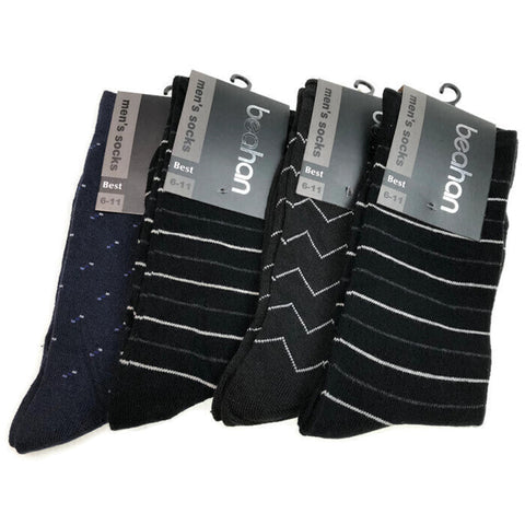 Br Apparel 18 Pairs Cotton Business Men's Dress Crew Plain Work Casual Bulk Black 6 11 Socks