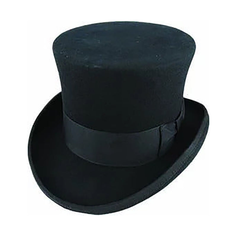 Br Apparel Premium Mad Hatter Top Black 100% Australian Wool Felt Magician Tuxedo Cap 57Cm Hats
