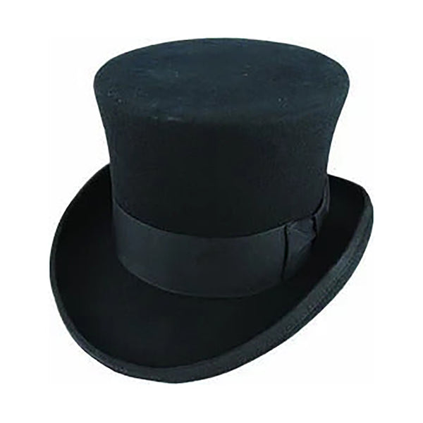 Br Apparel Premium Mad Hatter Top Black 100% Australian Wool Felt Magician Tuxedo Cap 57Cm Hats