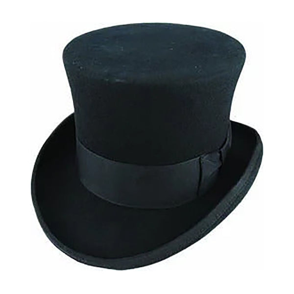Br Apparel Premium Mad Hatter Top 100% Australian Wool Felt Magician Tuxedo Cap Black 58Cm Hats