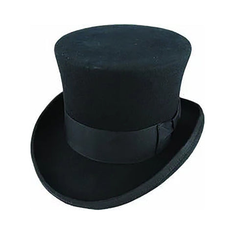 Br Apparel 5.5" Premium Mad Hatter Top 100% Australian Wool Felt Magician Tuxedo Cap Black 59Cm Hats
