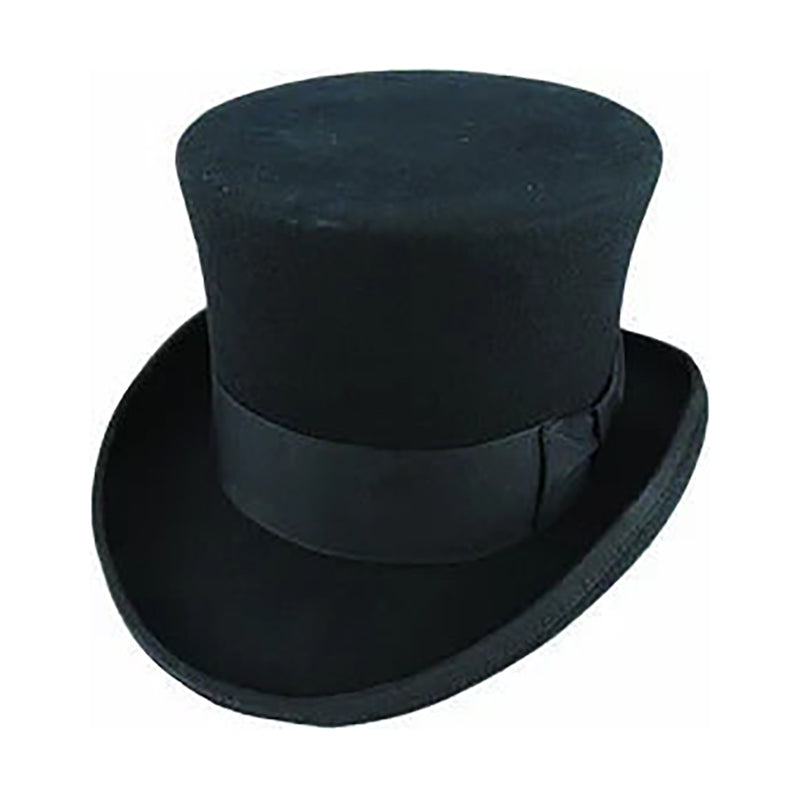 Br Apparel 5.5" Premium Mad Hatter Top 100% Australian Wool Felt Magician Tuxedo Cap Black 61Cm Hats