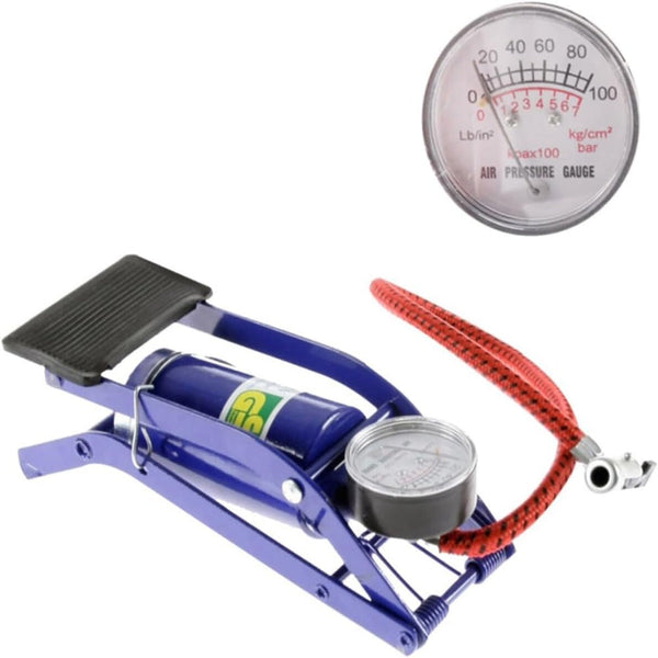 Br Tools Foot Air Pump High Pressure Gauge Tyre Tire Inflator Bed Bike Ball Pumps