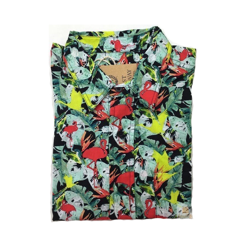 Br Apparel Mens Oahu Hawaiian Party Shirt Button Hippie Tops Short Sleeve Beach Holiday Water Colour Xl T Shirts