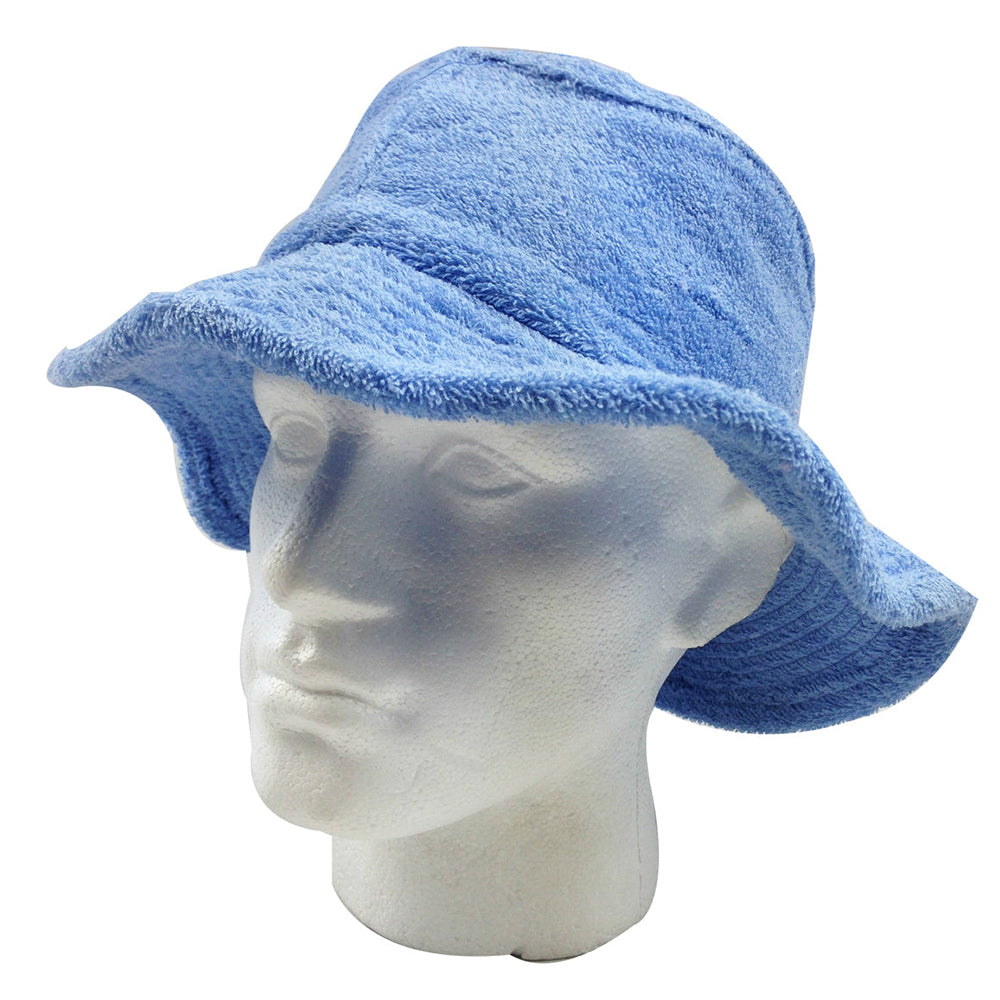 Br Apparel Terry Towelling Bucket Hat Daggy Fishing Camping Lad Cap Retro 100% Cotton Sky Blue Xxl Hats & Headwear